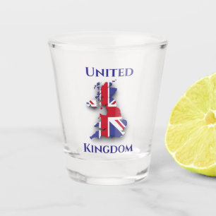 Flaggenkarte des Vereinigten Königreichs Schnapsglas