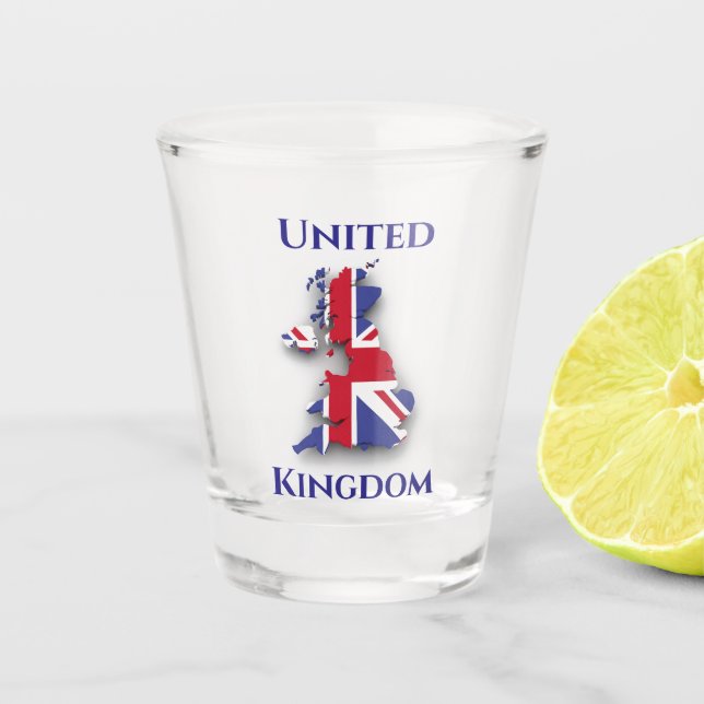 Flaggenkarte des Vereinigten Königreichs Schnapsglas (Vorderseite)