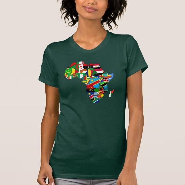 Flaggenkarte Frauen Mutter Afrika des T-Shirt (Vorderseite)