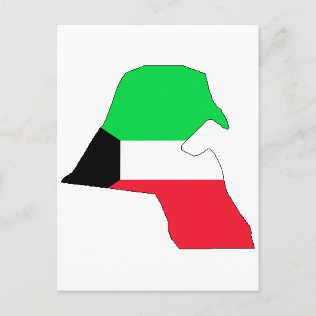 Flaggenkarte Kuwait Postkarte (Vorderseite)