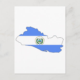 Flaggenkarte von El Salvador Postkarte