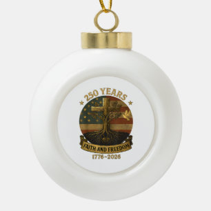Flaggenkreuzbaum 250 Jahre Glaube und Freiheit 177 Keramik Kugel-Ornament