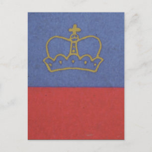 Flaggenliechtensteinkrone Postkarte