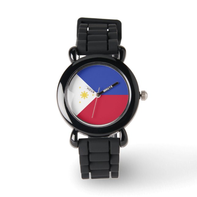 Flaggenmarke der Philippinen Armbanduhr (Vorderseite)
