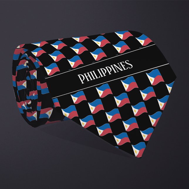 Flaggenmuster der Wavy Philippines Krawatte (Von Creator hochgeladen)