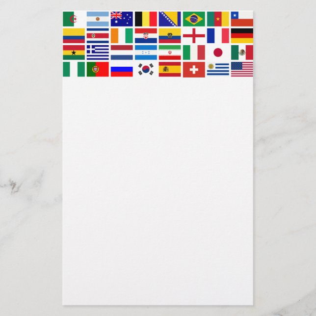 Flaggenmuster des FUSSBALLS 2014 Briefpapier (Vorderseite)