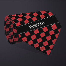 Flaggenmuster Wavy Marokko Krawatte