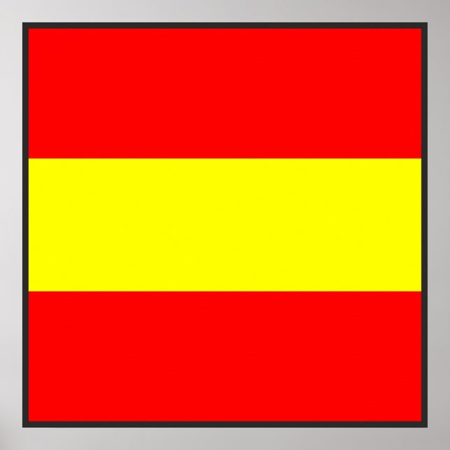 Flaggennummer des maritimen Alphabets 1 Buchstabe Poster (Vorne)