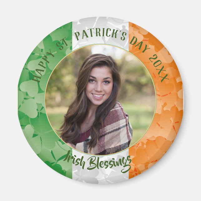 Flaggenrahmen des St. Patrick's Day Irish Kleeblat Magnet (Vorne)