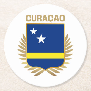 Flaggenschild Curacao Runder Pappuntersetzer