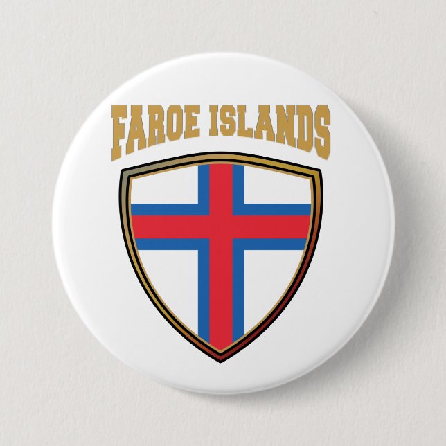 Flaggenschild der Färöer Button (Vorderseite)