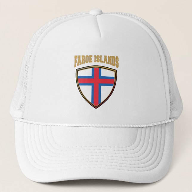 Flaggenschild der Färöer Truckerkappe (Vorderseite)