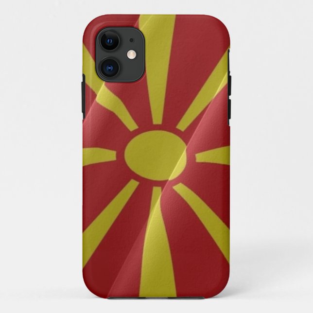 Flaggenschwankungen Nordmakedoniens - Case-Mate iPhone Hülle (Rückseite)