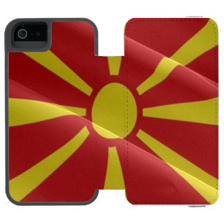 Flaggenschwankungen Nordmakedoniens - Incipio Watson™ iPhone 5 Geldbörsen Hülle