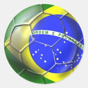 Flaggensport 2014 Fußballs Brasiliens Brasilien Runder Aufkleber