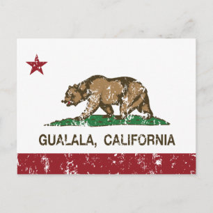 Flaggenstaat Gualalala der Republik Kalifornien Postkarte