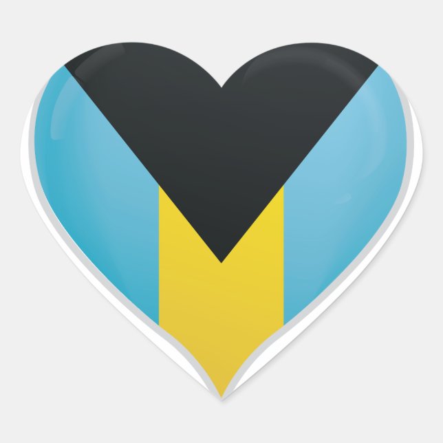 Flaggenstempel der Bahamas-Liebe Herz-Aufkleber (Vorderseite)