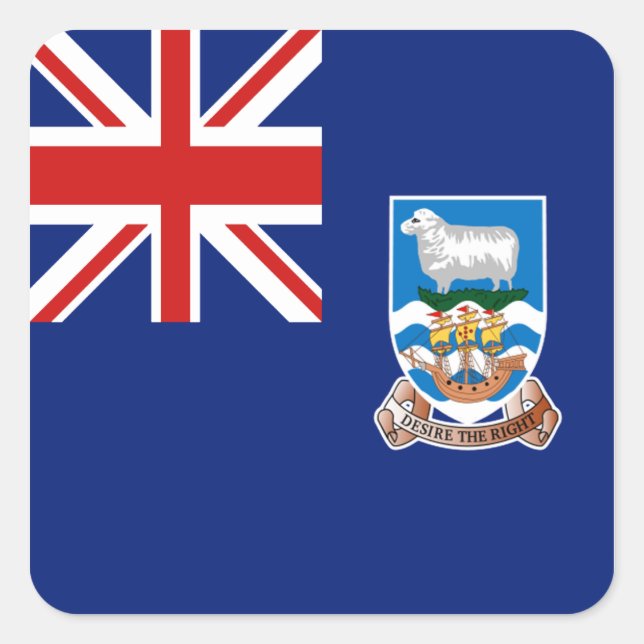 Flaggensticker der Falklandinseln Quadratischer Aufkleber (Vorderseite)