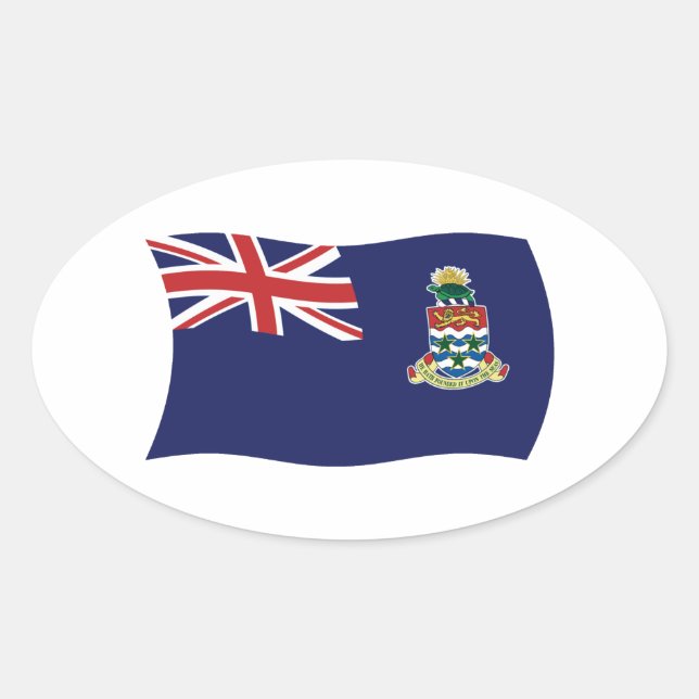 Flaggensticker der Kaimaninseln Ovaler Aufkleber (Vorderseite)