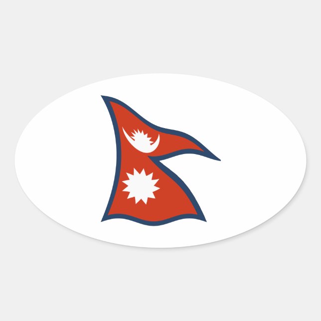 Flaggensticker für Nepal Ovaler Aufkleber (Vorderseite)