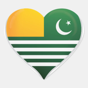 Flaggenstolz auf die Kaschmir-Liebe Herz-Aufkleber