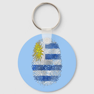 Flaggenstolz Fingerabdruckes Uruguays DNS Schlüsselanhänger