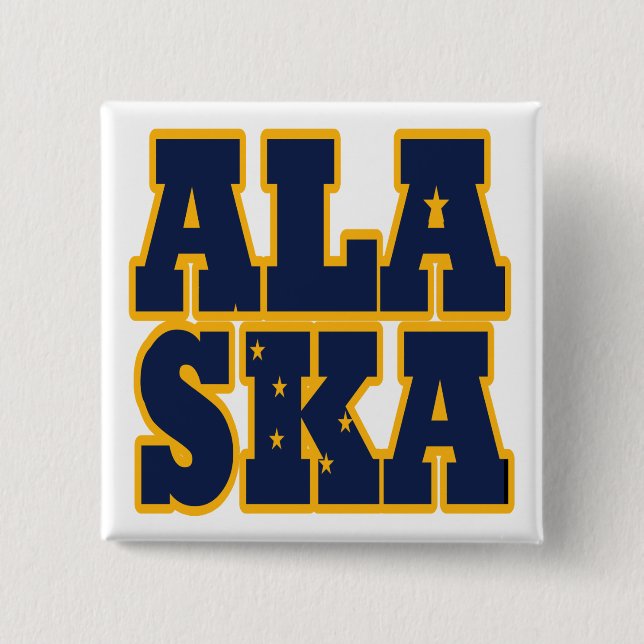Flaggentext des Alaskan-Staates Button (Vorderseite)