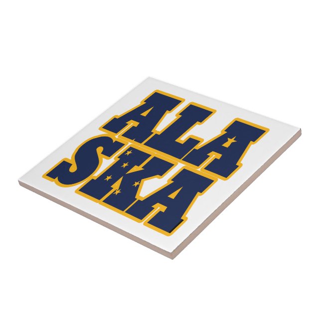 Flaggentext des Alaskan-Staates Fliese (Seite)