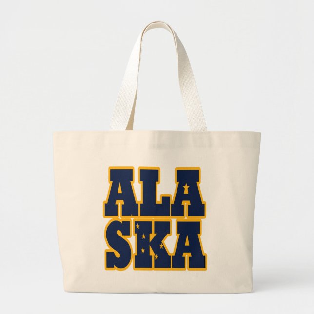 Flaggentext des Alaskan-Staates Jumbo Stoffbeutel (Vorne)