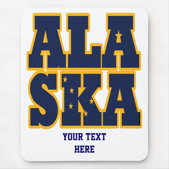 Flaggentext des Alaskan-Staates Mousepad (Vorne)