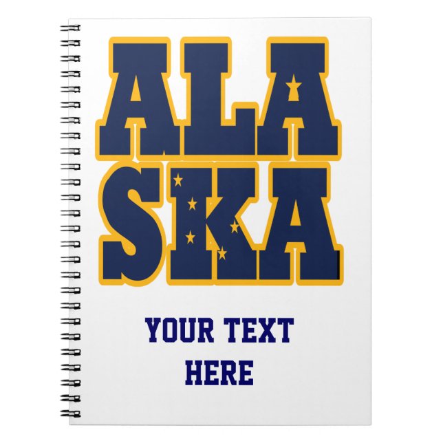 Flaggentext des Alaskan-Staates Notizblock (Vorderseite)