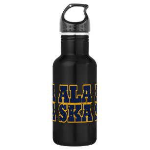 Flaggentext des Alaskan-Staates Trinkflasche