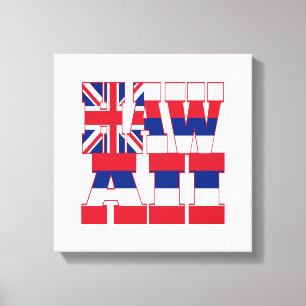 Flaggentext von Hawaii Leinwanddruck