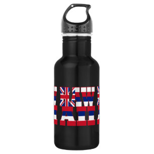 Flaggentext von Hawaii Trinkflasche