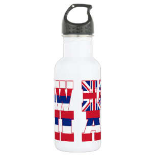 Flaggentext von Hawaii Trinkflasche