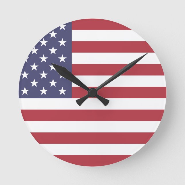 Flaggenvereinigte Staaten Amerika Runde Wanduhr (Vorderseite)