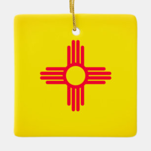 Flaggenverzierung des Staates New Mexiko Keramikornament