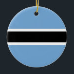 Flaggenverzierung von Botswana Keramik Ornament<br><div class="desc">Ornament mit der Flagge von Botswana, offiziell die Republik Botswana.</div>