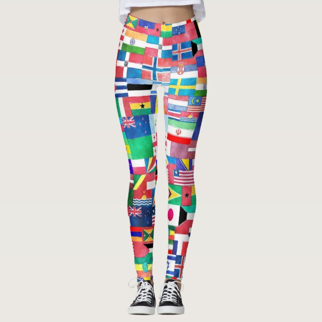 Flaggenwelt Leggings (Vorderseite)