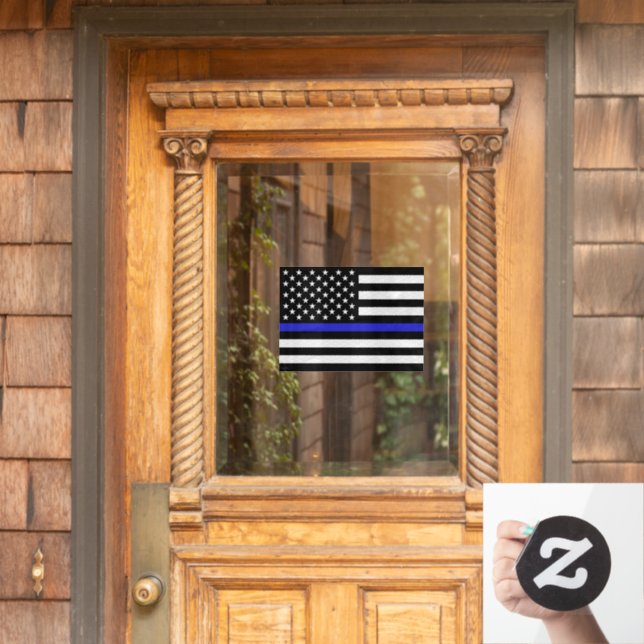 Flaggenzeichen der blauen Linie, Polizei, amerikan Fensteraufkleber (Haustür)