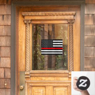 Flaggenzeichen der roten Linie, Fireman, amerikani Fensteraufkleber