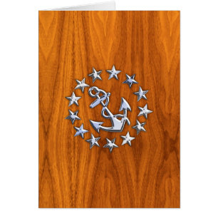 Flaggenzeichen der Yacht auf Nautical Teak Wood Pr
