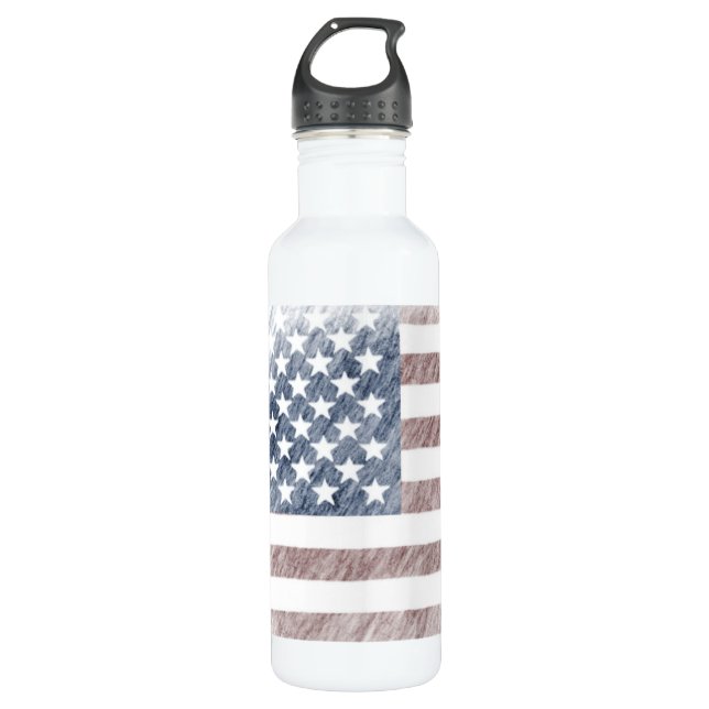 Flaggewasserflasche Edelstahlflasche (Vorderseite)