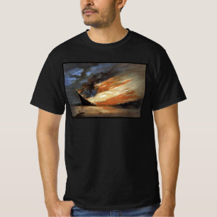 Flaggschiff des Rebellen-Bürgerkriegs in Flammen d T-Shirt