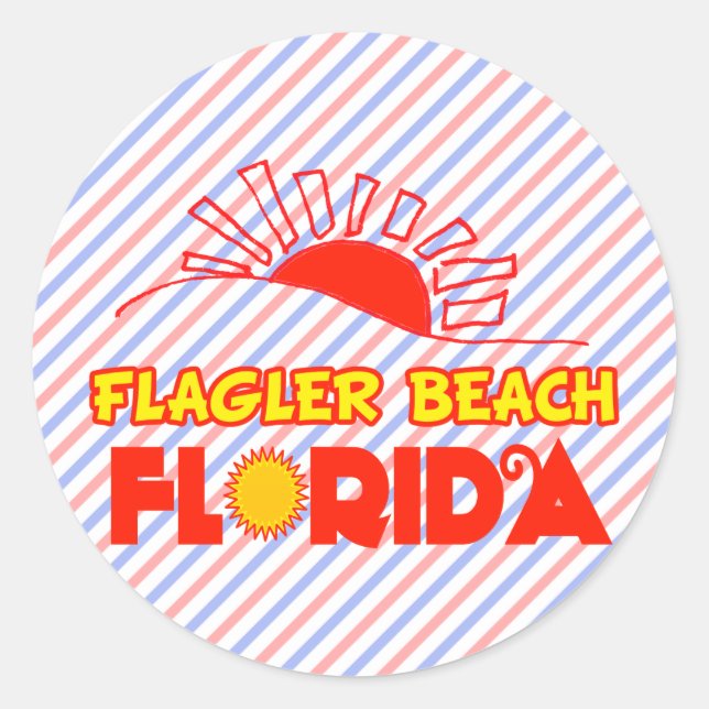 Flagler Beach, Florida Runder Aufkleber (Vorderseite)