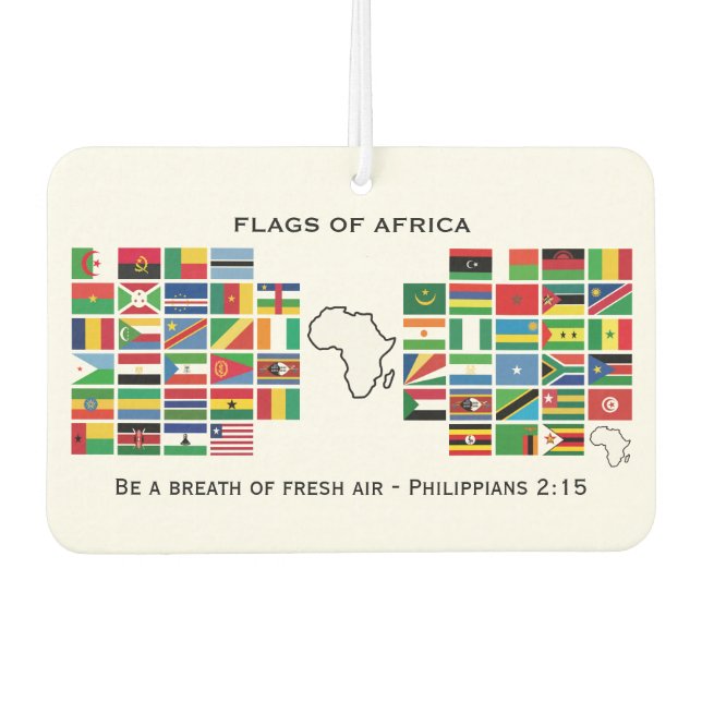 FLAGS AFRIKAS mit anpassbarer Schrift Autolufterfrischer (Vorderseite)