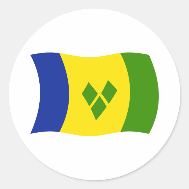 Flags-Aufkleber für Saint Vincent Grenadines Runder Aufkleber (Vorderseite)