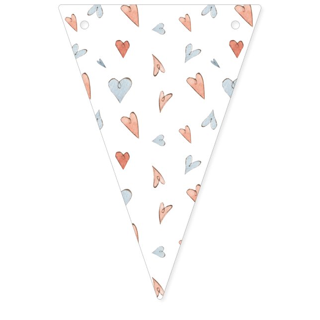 Flags - Hearts Pattern Wimpelkette (Erste Fahne)
