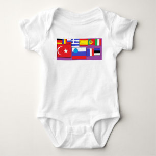 Flags of the world baby strampler