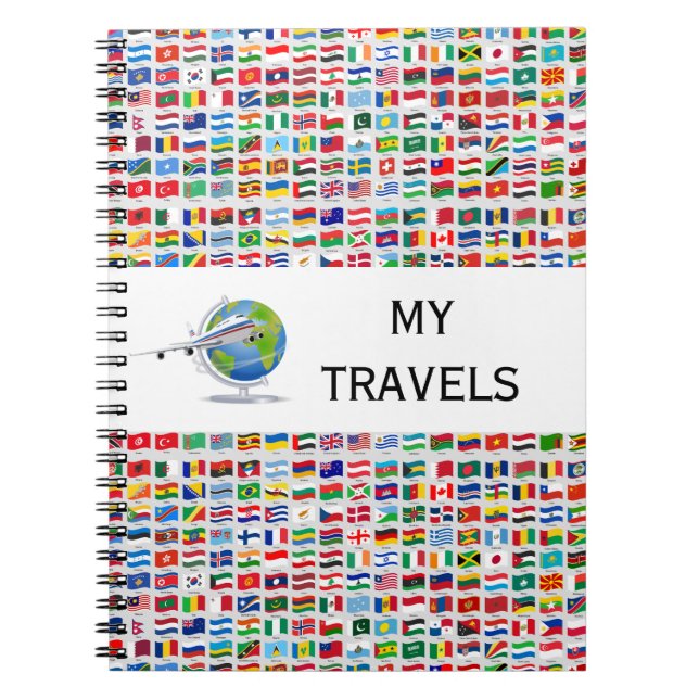 Flags of the World Travel Design Notizblock (Vorderseite)